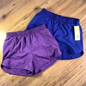 Navy & Dark Purple Athletic Shorts